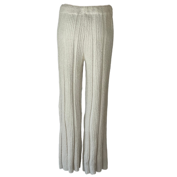 Solid Ribbed Knit Blanket Pants in Ivory - Picture 2 of 5